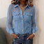 Blouse | Sheer Puff Sleeves, Button Front Closure 0