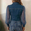 Blouse | Sheer Puff Sleeves, Button Front Closure 3