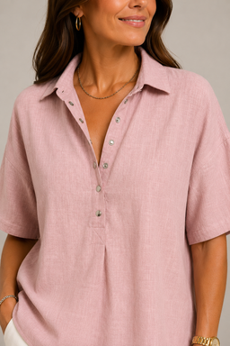 Blouse | V-Neck, Short Sleeves, Fluid Silhouette 4