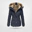 Women’s Mid-Length Quilted Parka with Faux Fur Trim