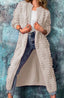 Cardigan Sweater | Long Open-Front, Pom-Pom Knit Texture 2