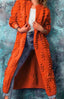 Cardigan Sweater | Long Open-Front, Pom-Pom Knit Texture 4