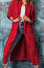 Cardigan Sweater | Long Open-Front, Pom-Pom Knit Texture 7