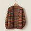 Cardigan | Open-Front, Striped Knit, Long Sleeve 0