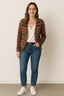 Cardigan | Open-Front, Striped Knit, Long Sleeve 1