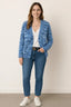 Cardigan | Open-Front, Striped Knit, Long Sleeve 2