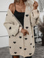 Cardigan | Oversized Fit, Longline Heart Print Knit 1