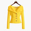 Cardigan | Ribbed Knit, Off-Shoulder Wide Collar 1