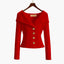 Cardigan | Ribbed Knit, Off-Shoulder Wide Collar 2
