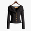Cardigan | Ribbed Knit, Off-Shoulder Wide Collar 3