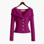 Cardigan | Ribbed Knit, Off-Shoulder Wide Collar 9