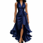 Women’s Satin Halter Neck High-Low Gown