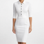 Women’s Button-Up Pencil with Tailored Fit Midi Dress