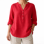 White Blouse | V-Neck, Lightweight Cotton-Linen Blend