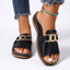 Women’s Buckle Accent Open Toe Slide Sandals