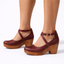 Women’s Closed Toe Ankle Strap Wedge Heels