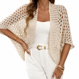 Women’s Open Front Crochet Knit Cardigan