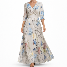 Women’s Wrap V-Neck Floral Maxi Dress