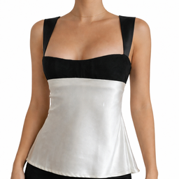 Women's Two-Tone Satin Tank Top