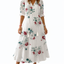 Women's Three-Quarter Sleeve Print Dress