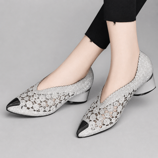 Women's Mesh Sandals with Rhinestone Detail