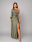 Women's One-Shoulder Maxi Dress with Knot Detail