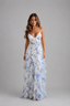 Women's Ruffled Floral Print Maxi Dress