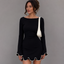 Women's Long Sleeve Ruffled Hem Mini Dress