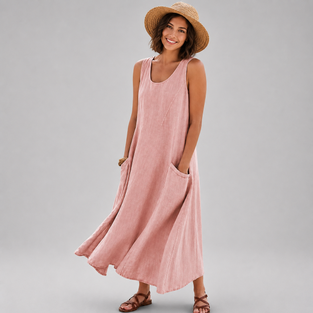 Women's Sleeveless Linen Dress