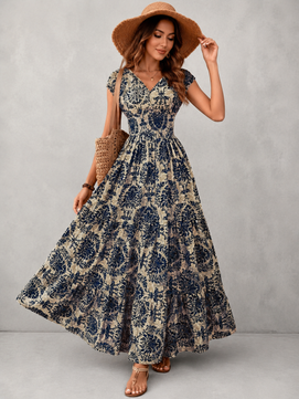 Women's Boho V-Neck Maxi Dress