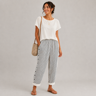 Women's Comfortable Striped Loose-Fit Pants