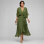 Women's  V-Neck with Fluid Silhouette  Maxi Dress