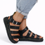 Women’s Premium Leather Multi-Strap Sandals with Supportive Sole