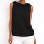 Top | Sleeveless Design, Rolled Collar