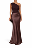 Maxi Dress | One Shoulder Neckline, Pleated Design
