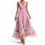Maxi Dress | V-Neckline, Floral Pattern