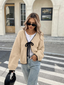 Cropped Cardigan | Bow Tie Closure, Scalloped Trim 5