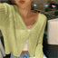 Cropped Cardigan | V-Neckline, Lettuce Edge Trim 2