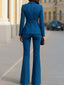 Denim Blazer & Flared Pants Set | Tailored Fit, Double-Breasted Design 3