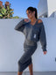 Dress Set | Form-Fitting Dress, Casual Sweatshirt 4
