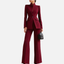 Dress Suit Set | Stand-Collar Blazer, Wide-Leg Trousers 1