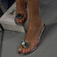 Flat Sandals | Clear Crystal Embellished, Transparent Strap 1