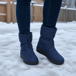 Frostbella Mid-Calf Quilted Snow Boots for Women - Insulated Winter Boots with Side Zipper and Durable Traction 10