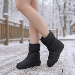 Frostbella Mid-Calf Quilted Snow Boots for Women - Insulated Winter Boots with Side Zipper and Durable Traction 9