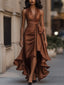 Gown | Plunging Halter Neckline, High-Low Hemline 10