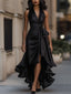 Gown | Plunging Halter Neckline, High-Low Hemline 11
