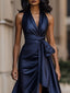 Gown | Plunging Halter Neckline, High-Low Hemline 2