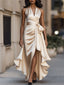 Gown | Plunging Halter Neckline, High-Low Hemline 4