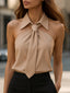 Halter Blouse | Neck Tie Detail, Structured Collar, Plus Size Tops Available 0