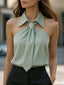 Halter Blouse | Neck Tie Detail, Structured Collar, Plus Size Tops Available 12
